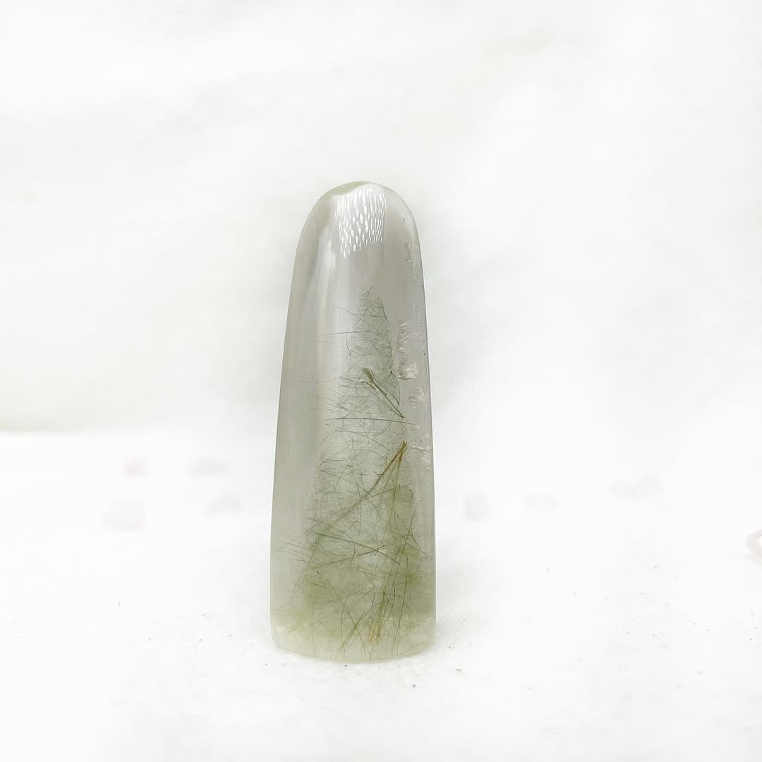 清新翠綠髮晶冰透小圓柱