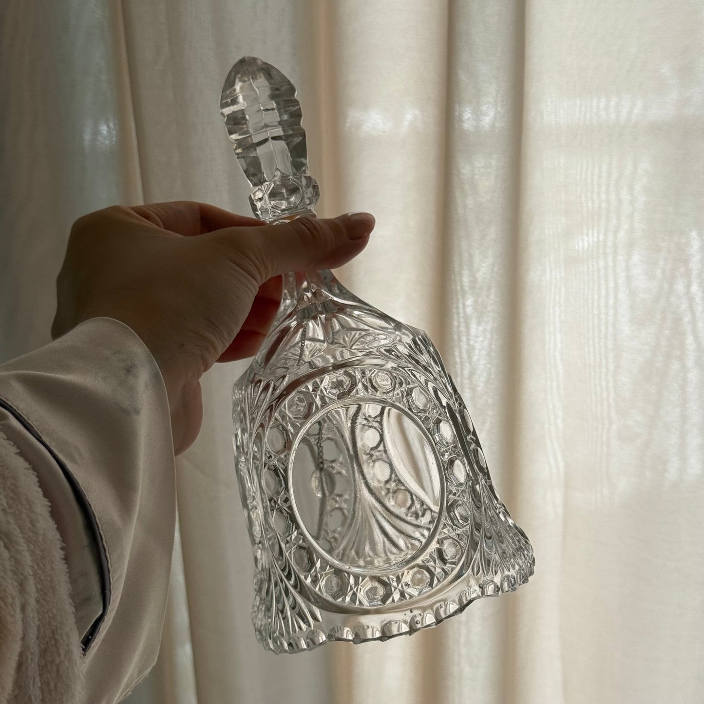 【可聲音療癒用】Vintage古董英國歐式中古水晶玻璃手搖鈴