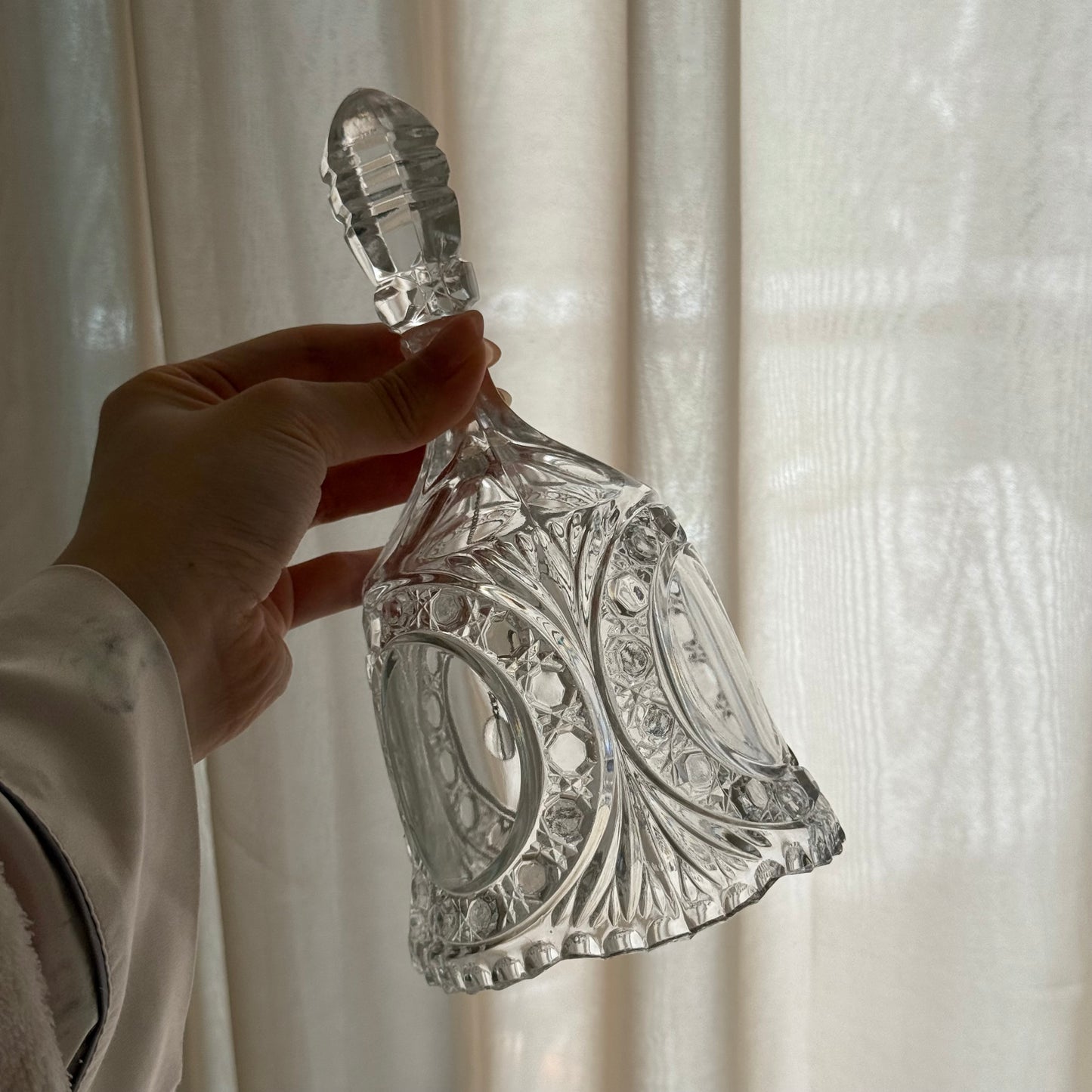 【可聲音療癒用】Vintage古董英國歐式中古水晶玻璃手搖鈴